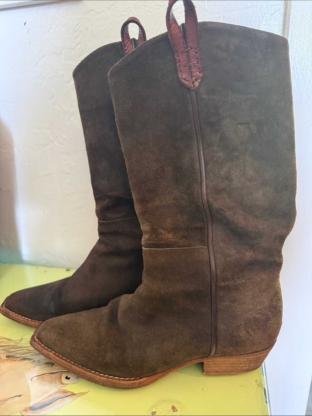 Free People Dark Brown Suede Knee Boots
